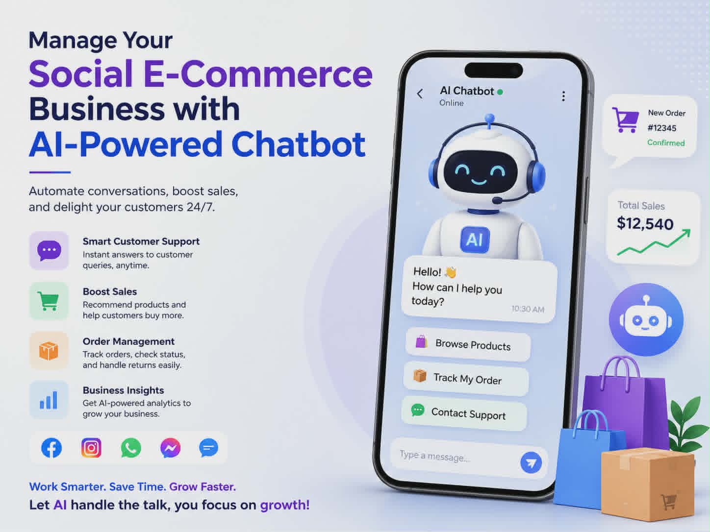 AI-Powered Chatbot for Social E-Commerce Business Management & Sales Automation